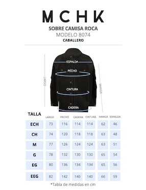 Sobrecamisa casual Mchk de mezclilla manga larga para hombre
