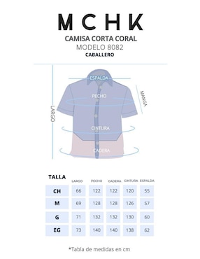 Camisa casual Mchk de mezclilla manga corta para hombre