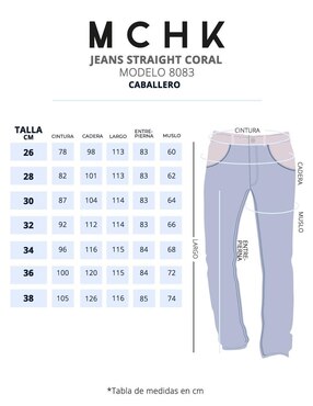 Jeans regular straight Mchk lavado claro para hombre