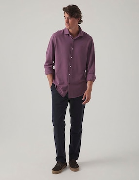 Camisa casual Scotta manga larga para hombre