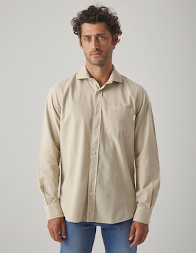 Camisa casual Scotta de algodón manga larga para hombre