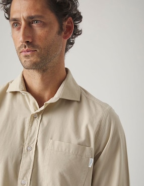 Camisa casual Scotta de algodón manga larga para hombre
