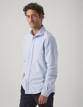 Camisa casual Scotta de algodón manga larga para hombre
