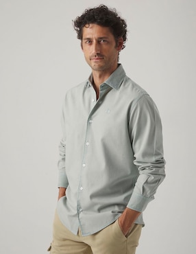 Camisa casual Scotta de algodón manga larga para hombre