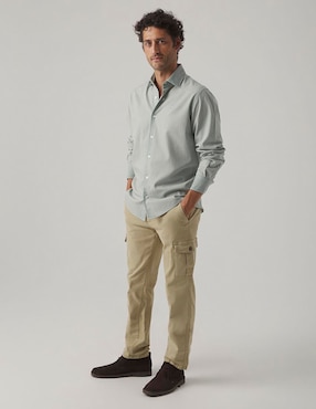 Camisa casual Scotta de algodón manga larga para hombre
