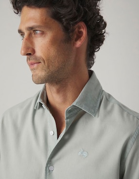 Camisa casual Scotta de algodón manga larga para hombre