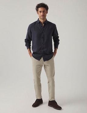 Camisa casual Scotta manga larga para hombre