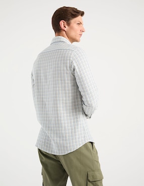 Camisa casual Scotta de algodón manga larga para hombre