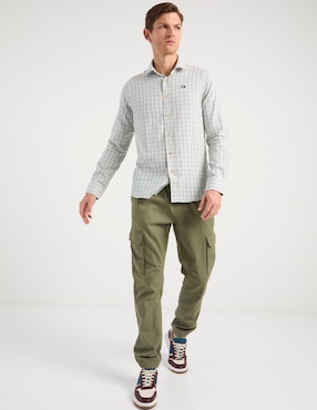 Camisa casual Scotta de algodón manga larga para hombre