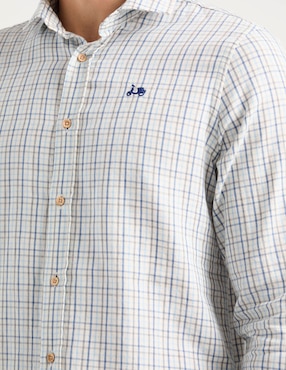 Camisa casual Scotta de algodón manga larga para hombre