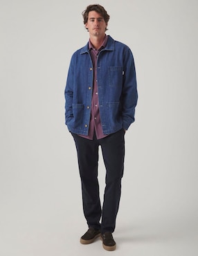 Sobrecamisa casual Scotta de mezclilla manga larga para hombre