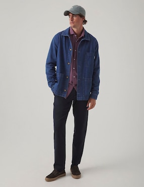 Sobrecamisa casual Scotta de mezclilla manga larga para hombre