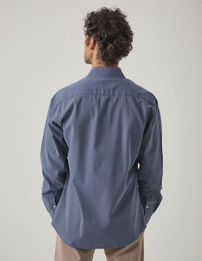 Camisa casual Scotta de algodón manga larga para hombre