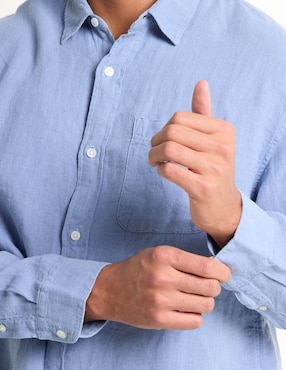 Camisa casual Abercrombie & Fitch de algodón manga larga para hombre