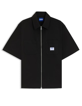Camisa casual Hugo Blue de algodón manga corta para hombre