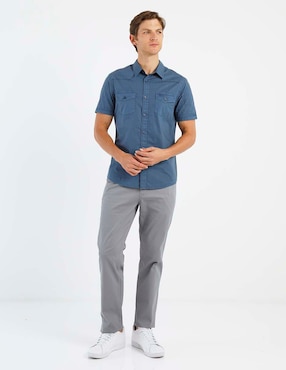 Camisa casual Guess de algodón manga corta para hombre