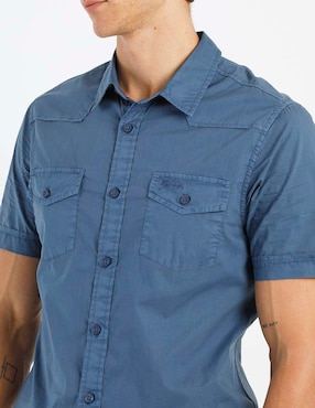 Camisa casual Guess de algodón manga corta para hombre