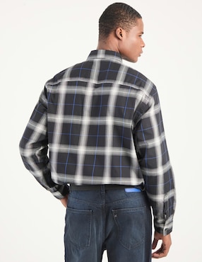 Camisa casual Hugo Blue de algodón manga corta para hombre