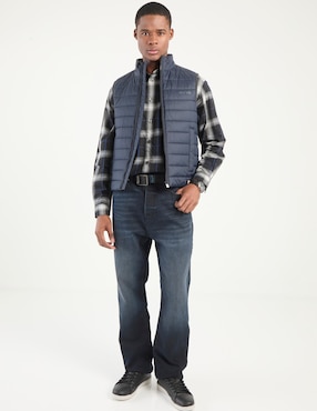 Camisa casual Hugo Blue de algodón manga corta para hombre