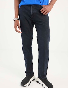 Pantalón straight Hugo Blue lavado medio para hombre