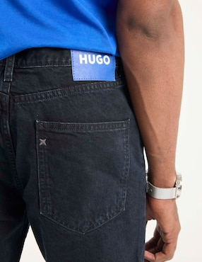 Pantalón straight Hugo Blue lavado medio para hombre