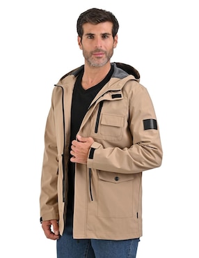 Chamarra parka Perry Ellis Portfolio impermeable con bolsillos para hombre