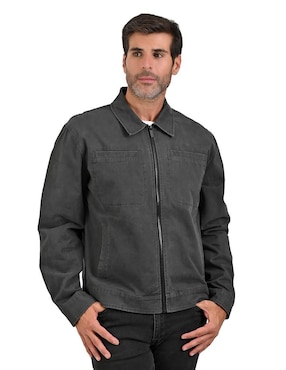 Chamarra denim Perry Ellis Portfolio con bolsillos para hombre