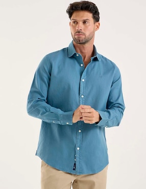 Camisa business casual El Pulpo de algodón manga larga para hombre