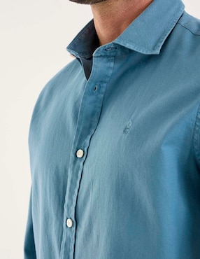 Camisa business casual El Pulpo de algodón manga larga para hombre