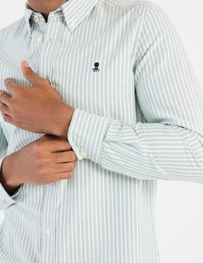 Camisa casual El Pulpo de algodón manga larga para hombre