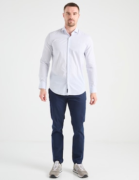 Camisa business casual El Pulpo de algodón manga larga para hombre