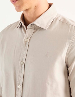 Camisa business casual El Pulpo de algodón manga larga para hombre