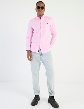 Camisa casual El Pulpo de algodón manga larga para hombre