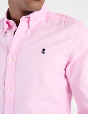 Camisa casual El Pulpo de algodón manga larga para hombre