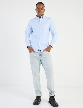 Camisa business casual El Pulpo de algodón manga larga para hombre