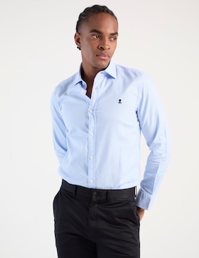 Camisa business casual El Pulpo de algodón manga larga para hombre