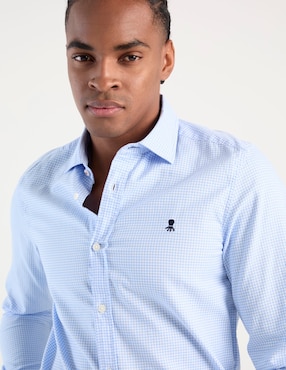 Camisa business casual El Pulpo de algodón manga larga para hombre