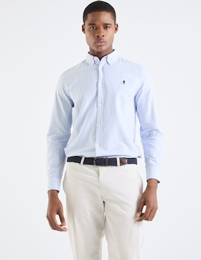 Camisa business casual El Pulpo de algodón manga larga para hombre