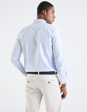 Camisa business casual El Pulpo de algodón manga larga para hombre