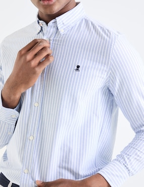 Camisa business casual El Pulpo de algodón manga larga para hombre