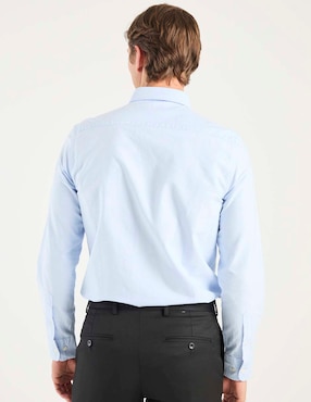 Camisa casual El Pulpo de algodón manga larga para hombre