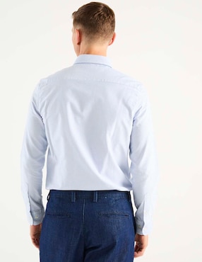 Camisa casual El Pulpo de algodón manga larga para hombre