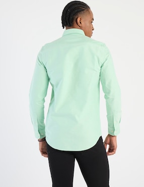 Camisa casual El Pulpo de algodón manga larga para hombre