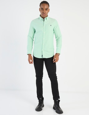 Camisa casual El Pulpo de algodón manga larga para hombre