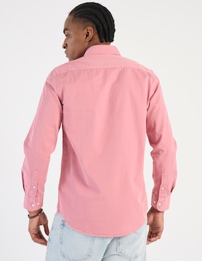 Camisa casual El Pulpo de algodón manga larga para hombre