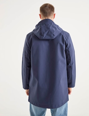 Chamarra parka El Pulpo impermeable capucha y bolsa para hombre