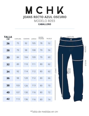 Jeans straight Mchk 8093 lavado obscuro para hombre