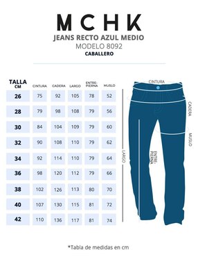 Jeans straight Mchk 8092  lavado medio para hombre