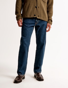 Jeans straight Abercrombie & Fitch lavado obscuro para hombre