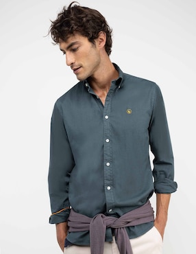 Camisa casual El Ganso de algodón manga larga para hombre